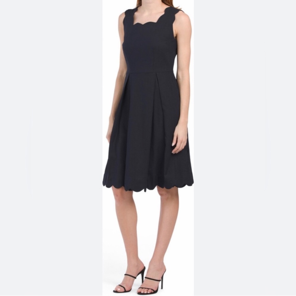 Sigrid Olsen Sleeveless Linen A Line Dress Navy Blue XL